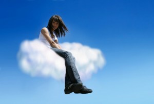 Girl on a cloud